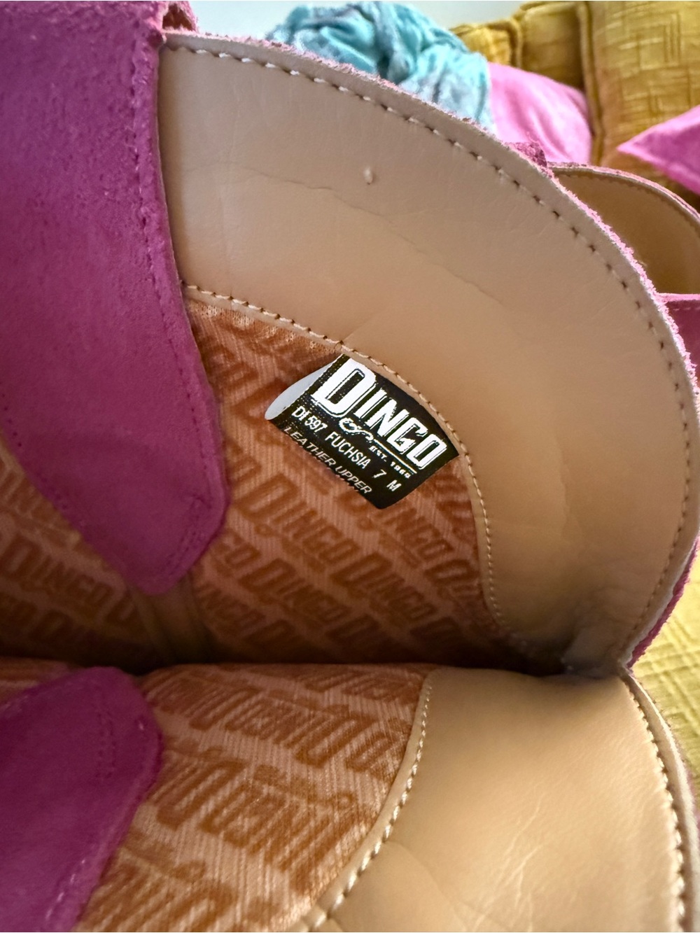 Women’s Dingo Pink Suede Western Knee-High Boots - Picture 6 of 6